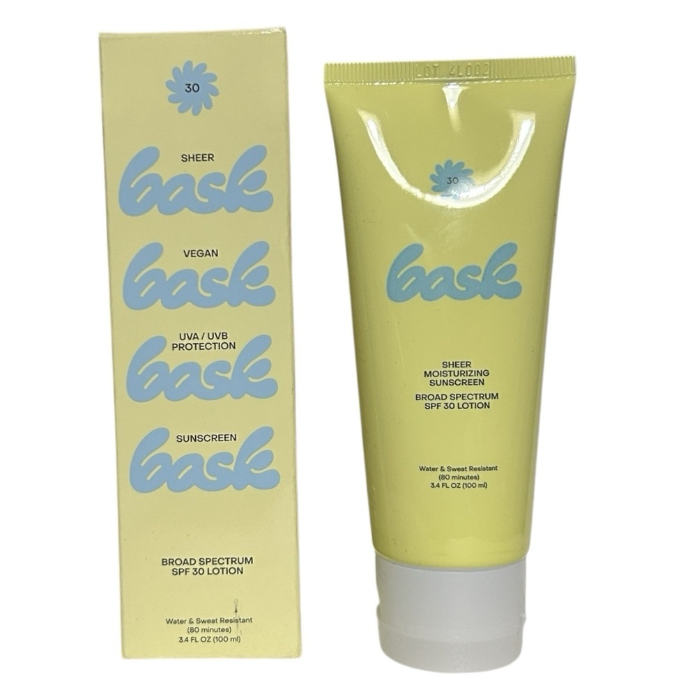 BASK Moisturizing Sunscreen Lotion SPF 30 Sheer Vegan Lightweight 3.4 oz UVA/UBV